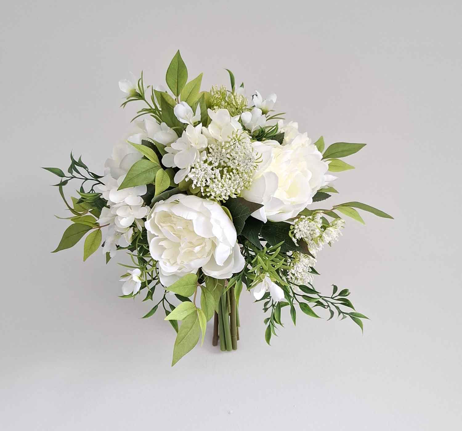 White and green bridesmaid artificial bouquet