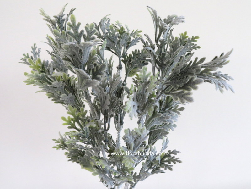 Artificial plant of grey dusty miller leaves