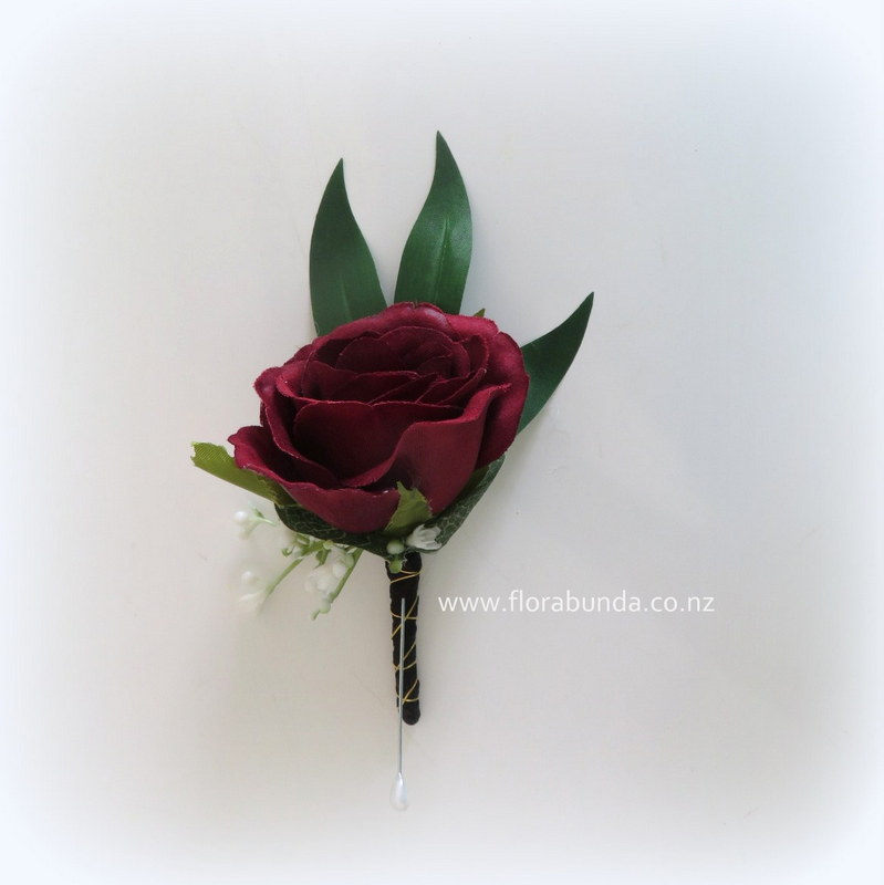 Dark red rose Mans boutonniere.