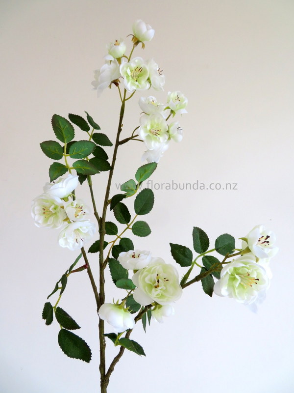 White rambling roses on branch artificial flowers