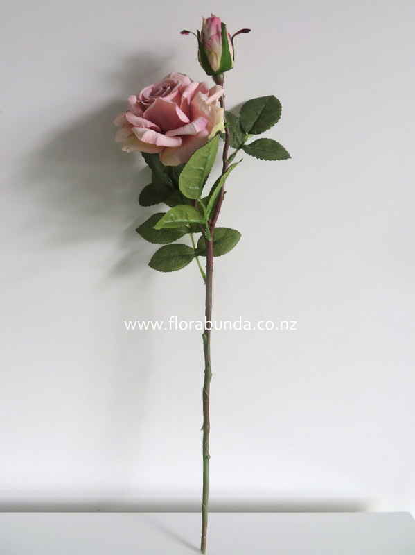 Artificial rose vintage pale mauve pink