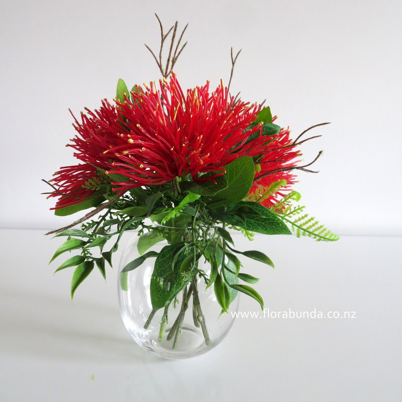 NZ pohutukawa and fern fake flowers