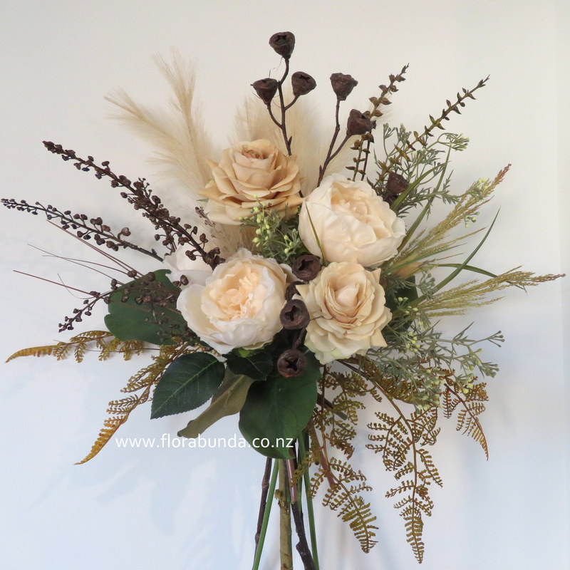 Bridal bouquet coffee cream colour