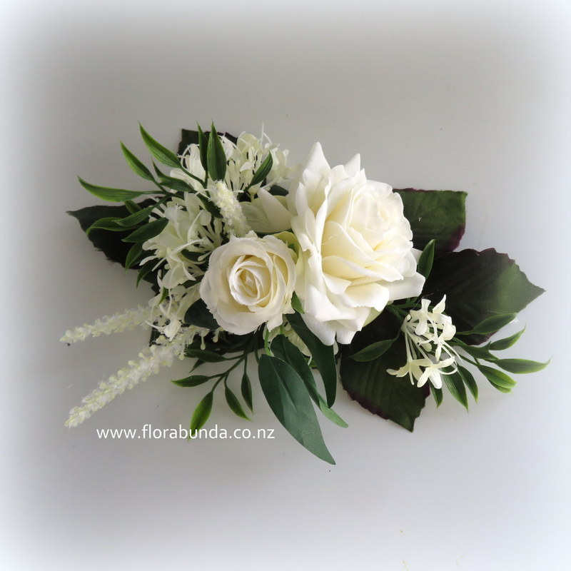 Wedding cake flowers emerald and white
