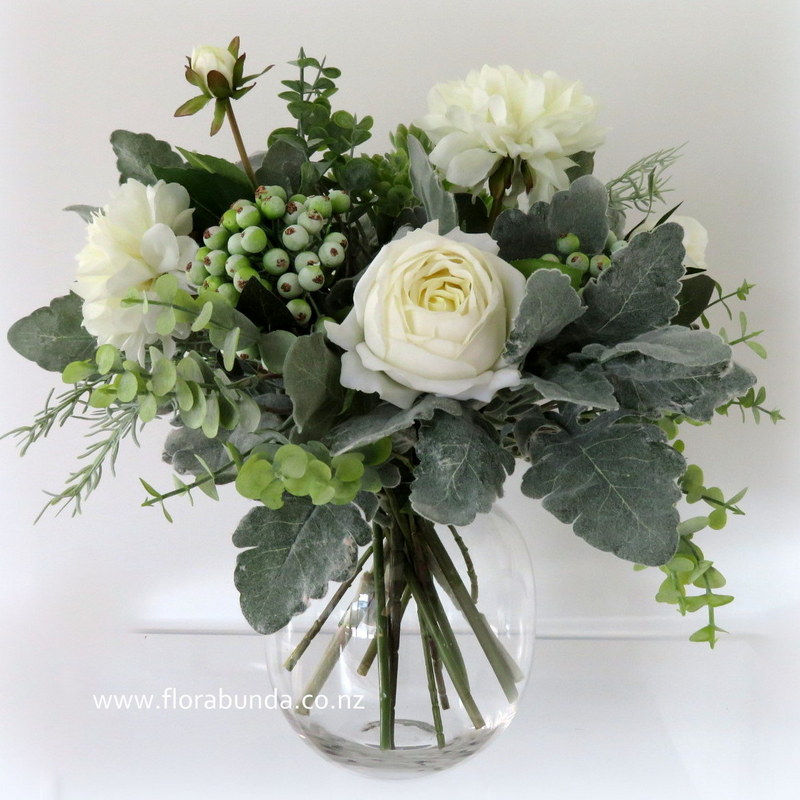 Classic flowers in glass bowl