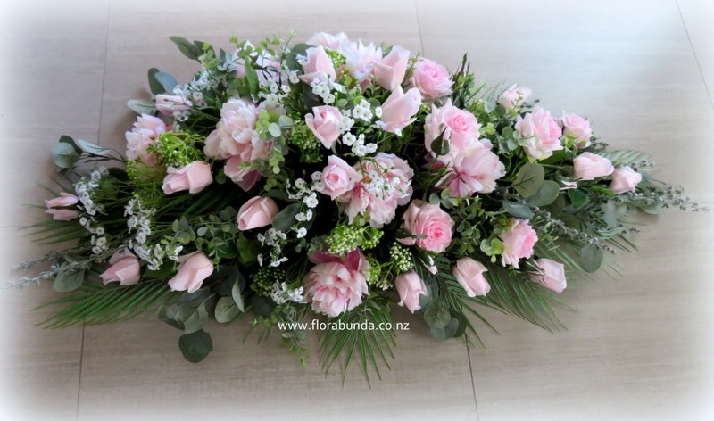 Pink casket spray