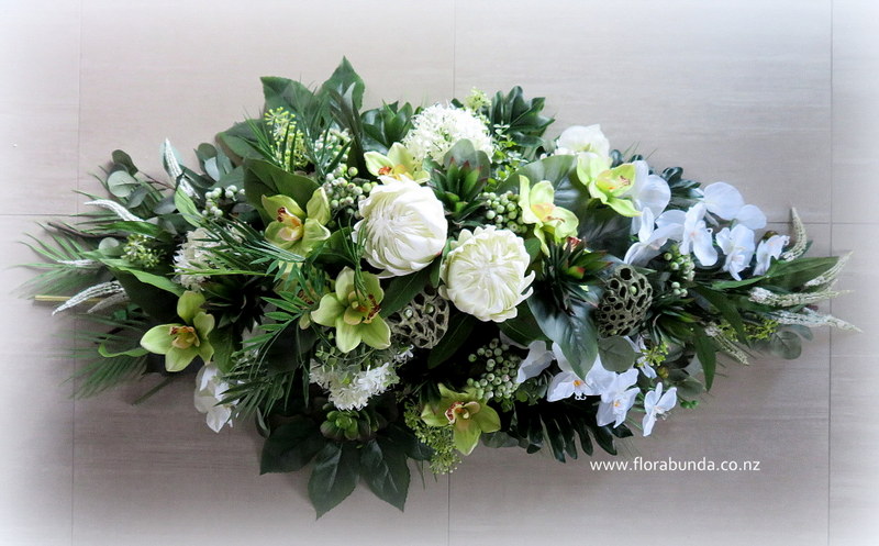 Tropical flower casket spray
