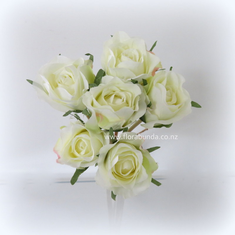 Bunch of white fake rose buds