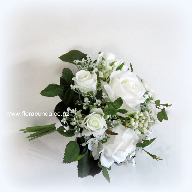 White small Rose posy with gypsophila - Image 2
