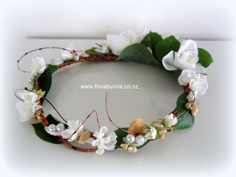 Shells and floral hair crown