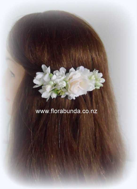 Ivory champagne floral hair comb