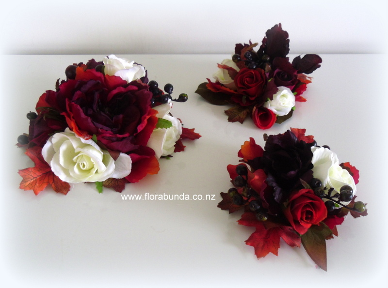Autumn cake flower with black berries