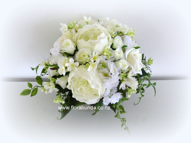White artificial wedding bouquet