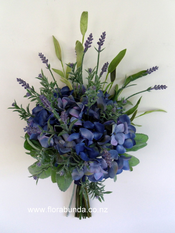 Blue Hydrangea, Grey leaves and lavender - Image 3